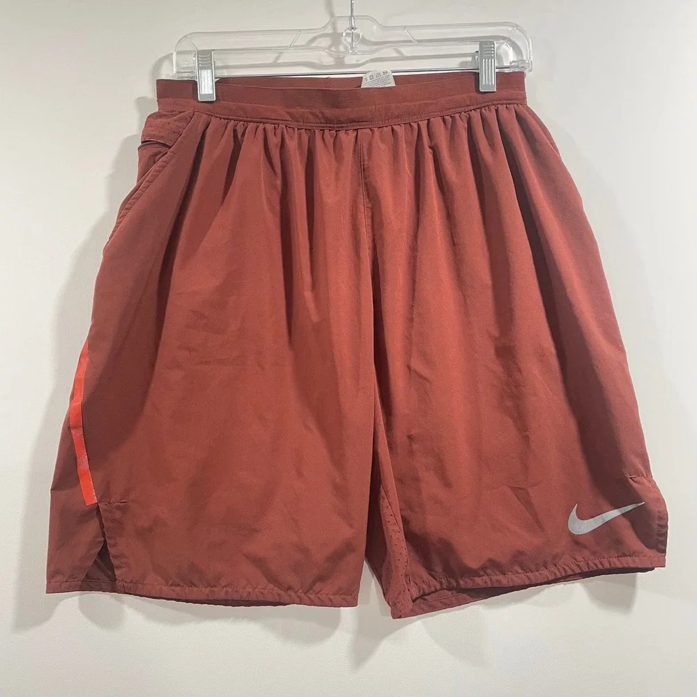 Nike Flex Stride 2-in-1 Mens Running Shorts Rust Orange 9